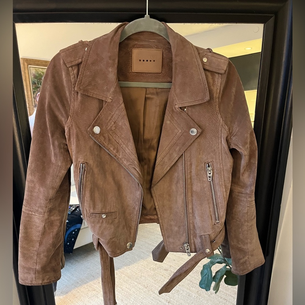 Blank NYC Tan Suede Biker Jacket ~ Size S